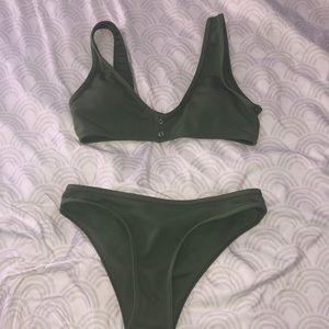 army green bathing suit